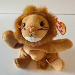 TY BEANIE BABY "ROARY"THE LION -1996 PVC PELLETS MINT WITH TAG RETIRED VTG